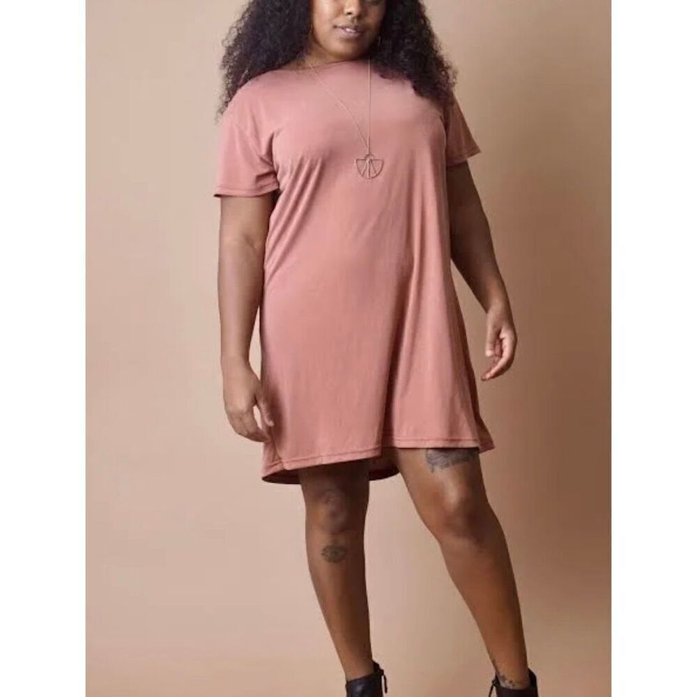 Altar Houseline Women's clay sammy Cotton Spandex Short Sleeve T-Shirt dress Siz